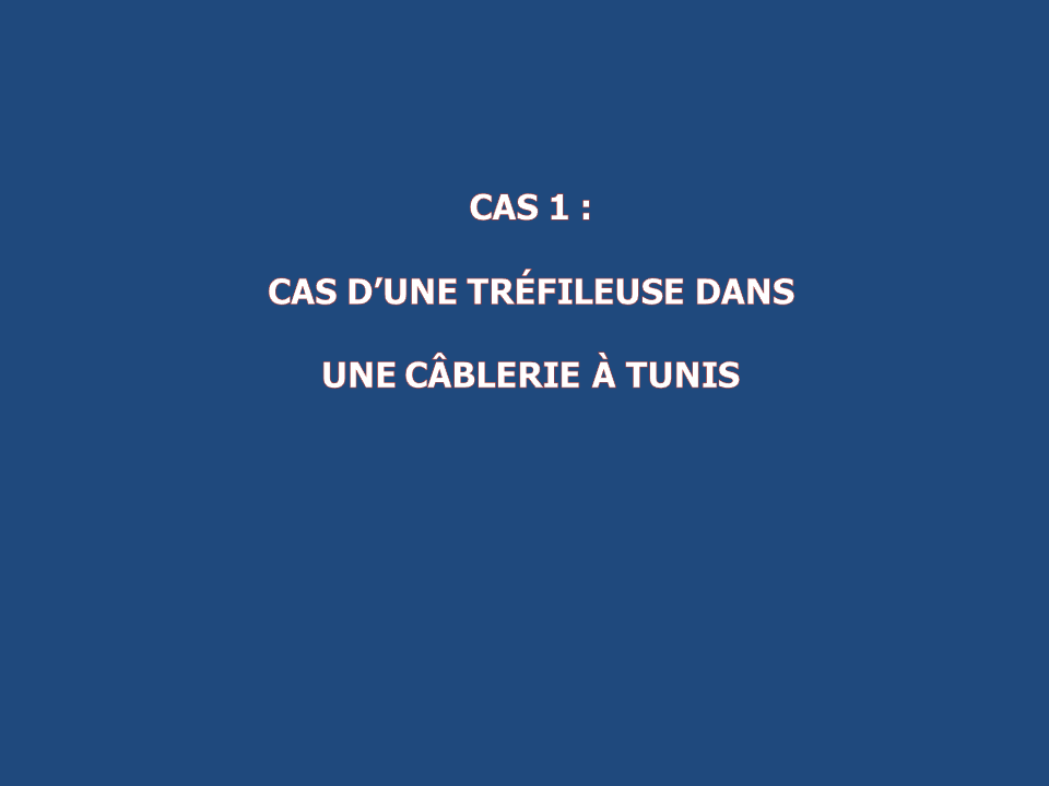 Cas 1 : Cas d’une tréfileuse dans une câblerie à Tunis